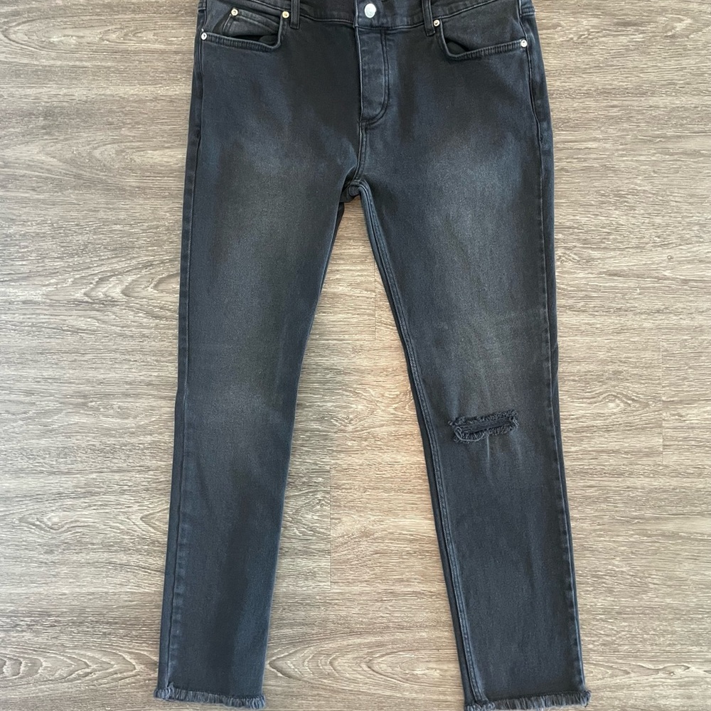 Bolongaro Trevor raw edge ripped skinny fit jeans